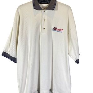 CAROLINA MOTORSPORTS PARK Men's size XL VINTAGE Polo Short Sleeve White & Navy